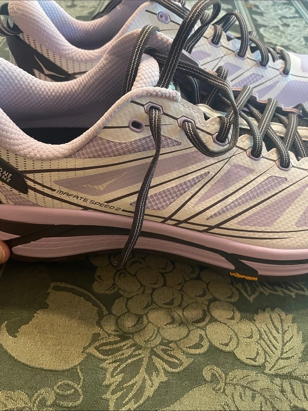 Hoka One One Women's Lavender and Black Cushioned Running Shoes